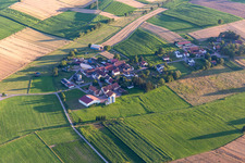 District Deutschhof in Kapellen-Drusweiler in the state Rhineland-Palatinate, Germany from the drone perspective
