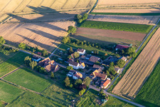 District Deutschhof in Kapellen-Drusweiler in the state Rhineland-Palatinate, Germany from a drone