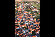 Aerial photograpy of Main Street from the West in Winden in the state Rhineland-Palatinate, Germany