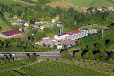 Aerial view of Geothermal power plant Insheim in Insheim in the state Rhineland-Palatinate, Germany