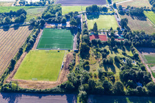 Football pitches of TB Jahn Zeiskam 1896 ev and tennis court of TC '86 Zeiskam eV in Zeiskam in the state Rhineland-Palatinate, Germany