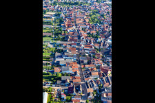 Main street from the south in Zeiskam in the state Rhineland-Palatinate, Germany