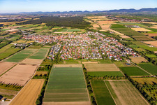 From the east in Zeiskam in the state Rhineland-Palatinate, Germany