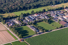 Aerial view of Football Club Lustadt eV in the district Niederlustadt in Lustadt in the state Rhineland-Palatinate, Germany