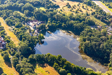 Pond along the Druslach in Lingenfeld in the state Rhineland-Palatinate, Germany