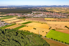 From the east in Rülzheim in the state Rhineland-Palatinate, Germany