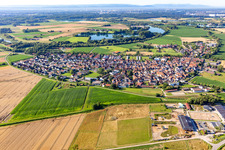 Aerial photograpy of From the north in Neupotz in the state Rhineland-Palatinate, Germany