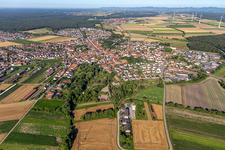 From the southeast in Rheinzabern in the state Rhineland-Palatinate, Germany