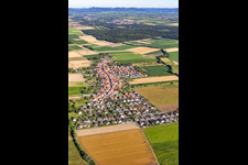 Aerial view of From the east in Erlenbach bei Kandel in the state Rhineland-Palatinate, Germany