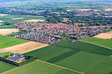 Aerial view of From the southeast in Steinweiler in the state Rhineland-Palatinate, Germany