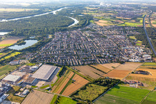 From the south in Ketsch in the state Baden-Wuerttemberg, Germany