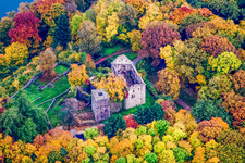 Minneburg in autumn leaves in the district Neckarkatzenbach in Neunkirchen in the state Baden-Wuerttemberg, Germany