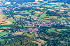 Aerial view of From the east in the district Beerfurth in Reichelsheim in the state Hesse, Germany