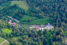 Fürstenlager State Park: spa fountain and village in the landscape park of a princely summer residence from the 18th century in the district Auerbach in Bensheim in the state Hesse, Germany
