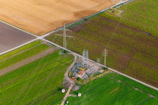 Construction site for new high-voltage pylon in Bürstadt in the state Hesse, Germany