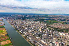 Aerial view of Chemical plant on the banks of the Rhine in the district BASF in Ludwigshafen am Rhein in the state Rhineland-Palatinate, Germany