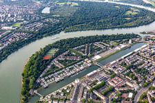 Park island between the Rhine and Luitpoldhafen in the district Süd in Ludwigshafen am Rhein in the state Rhineland-Palatinate, Germany