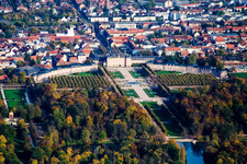Oblique view of Castle Garden Schwetzingen in Schwetzingen in the state Baden-Wuerttemberg, Germany