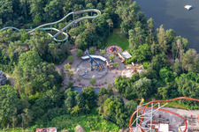 Holiday Park Germany in Haßloch in the state Rhineland-Palatinate, Germany from the plane