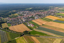 Aerial view of From the northeast in Kandel in the state Rhineland-Palatinate, Germany