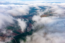Village from the northeast under clouds in Oberhausen in the state Rhineland-Palatinate, Germany
