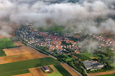Village from the southeast under clouds in the district Kapellen in Kapellen-Drusweiler in the state Rhineland-Palatinate, Germany
