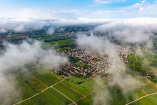 Village from the northeast under clouds in Klingenmünster in the state Rhineland-Palatinate, Germany