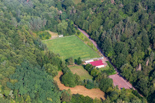 Abandoned sports field ASV Eschbach in the morning in Eschbach in the state Rhineland-Palatinate, Germany