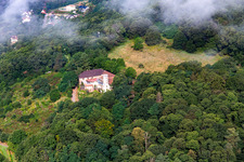 Aerial view of Slevogthof from the east in Leinsweiler in the state Rhineland-Palatinate, Germany