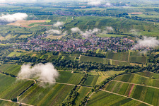 Village from the north under clouds in the district Arzheim in Landau in der Pfalz in the state Rhineland-Palatinate, Germany