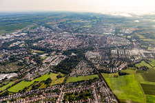 City in the morning backlight in Landau in der Pfalz in the state Rhineland-Palatinate, Germany