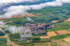 Village under clouds from the northeast in Impflingen in the state Rhineland-Palatinate, Germany