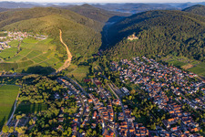 Aerial view of Klingbachtal in Klingenmünster in the state Rhineland-Palatinate, Germany