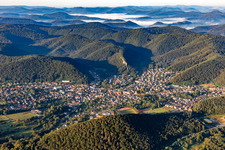 Aerial view of From the north in Hauenstein in the state Rhineland-Palatinate, Germany