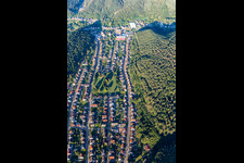 Römerstr and playground in Dahn in the state Rhineland-Palatinate, Germany