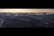 Mountains of the southern Palatinate Forest and the northern Vosges Mountains in a southwesterly direction in the district Glashütte in Lemberg in the state Rhineland-Palatinate, Germany