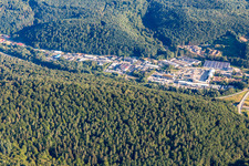 Industrial area with concrete plant Lithonplus GmbH & Co. KG, Dennerle GmbH in Münchweiler an der Rodalb in the state Rhineland-Palatinate, Germany