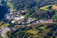 Aerial photograpy of Reichenbach industrial area in Dahn in the state Rhineland-Palatinate, Germany
