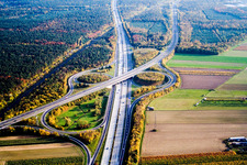 Motorway exit of the A6 to the B36 AS Schwetzingen / Hockenheim in Schwetzingen in the state Baden-Wuerttemberg, Germany