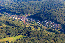 From the south in Waldrohrbach in the state Rhineland-Palatinate, Germany