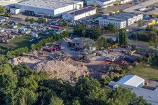 Aerial view of GAUDIER Earthmoving and Demolition GmbH in the district Minderslachen in Kandel in the state Rhineland-Palatinate, Germany