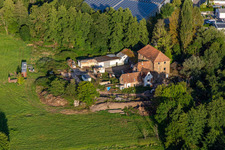 Aerial photograpy of Barthelsmühle in the district Minderslachen in Kandel in the state Rhineland-Palatinate, Germany