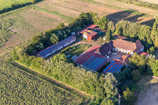 Aerial photograpy of Leistenmühle on the Erlenbach in Kandel in the state Rhineland-Palatinate, Germany