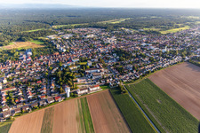 City from the north with Asklepios Südpfalzkliniken hospital in Kandel in the state Rhineland-Palatinate, Germany