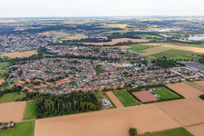 Aerial view of City from the west in the district Hilfarth in Hückelhoven in the state North Rhine-Westphalia, Germany