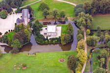 Castle Rurich in the district Rurich in Hückelhoven in the state North Rhine-Westphalia, Germany from above