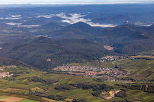 Town from the east in Klingenmünster in the state Rhineland-Palatinate, Germany