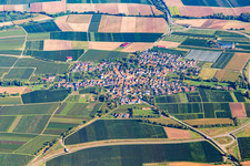 Aerial view of Village from the south in Impflingen in the state Rhineland-Palatinate, Germany
