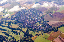 Aerial view of From the northwest in Steinweiler in the state Rhineland-Palatinate, Germany