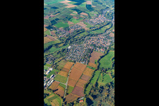 Aerial view of Villages in the Klingbachtal in the district Billigheim in Billigheim-Ingenheim in the state Rhineland-Palatinate, Germany